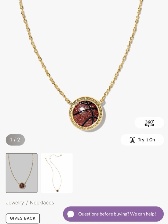 Kendra Scott Jewelry - Kendra Scott Gold Basketball Charm Necklace in Glittering Copper